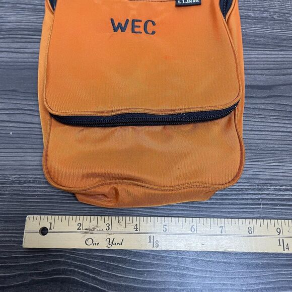 LL Bean Hanging Toiletry Cosmetic Bag Orange Travel - Picture 8 of 8